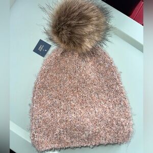 NWT Universal Thread Tan Knit Pom-Pom Hat